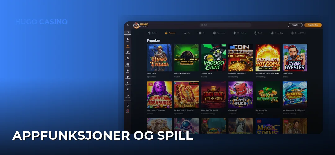 Appfunksjoner og spill