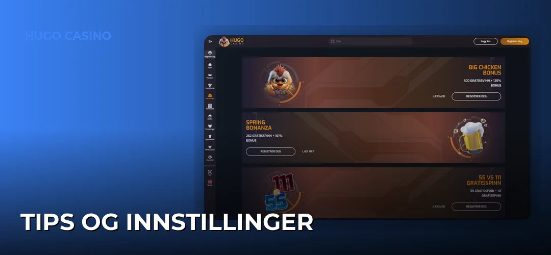 Tips og innstillinger