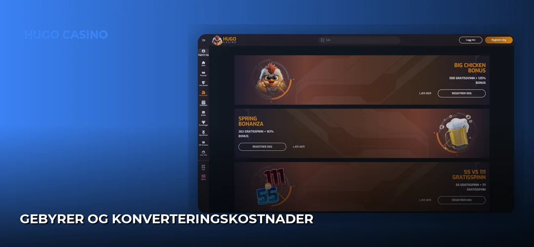 Gebyrer og konverteringskostnader