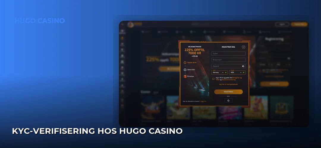 KYC-verifisering hos Hugo Casino