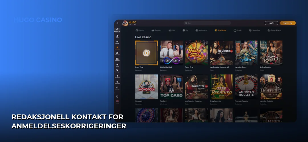 Redaksjonell Kontakt for Anmeldelseskorrigeringer