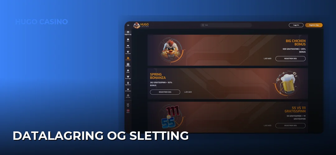 Datalagring og sletting